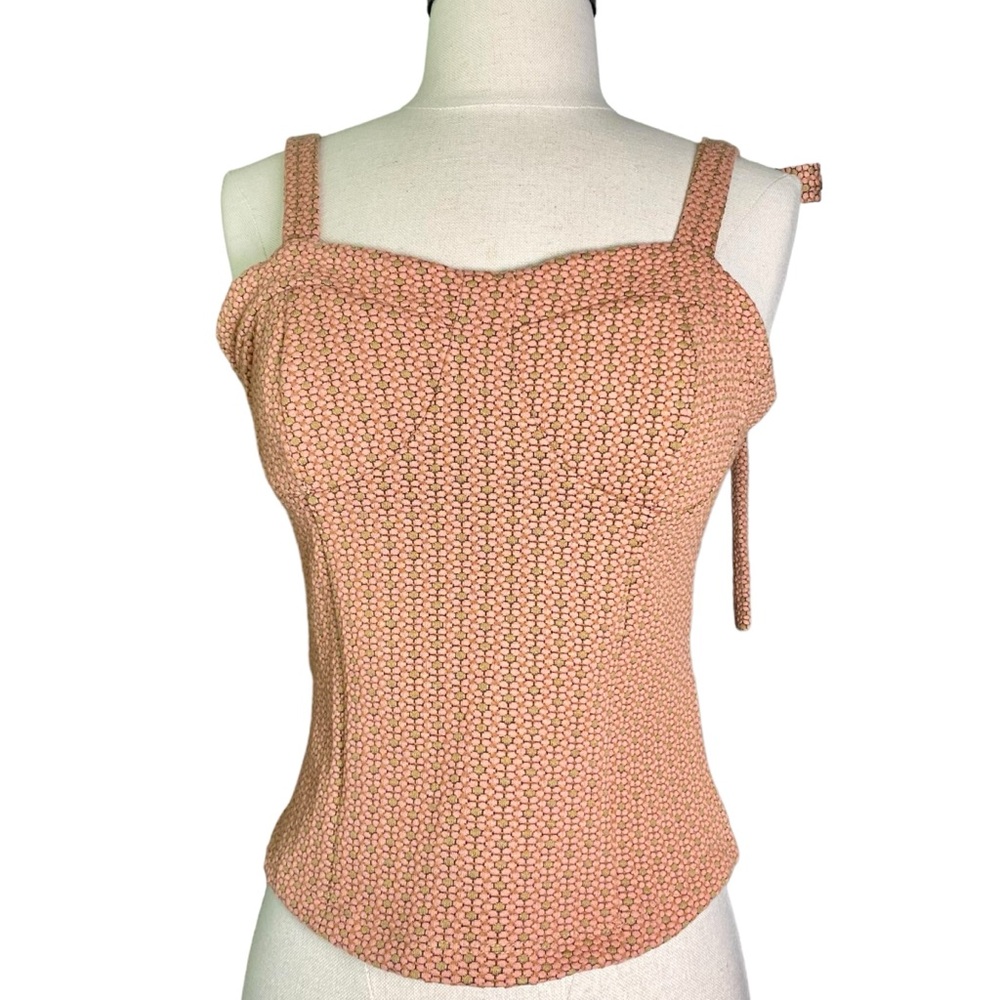 Free People Sunflower Tie Tank Top Rust Combo size Small
